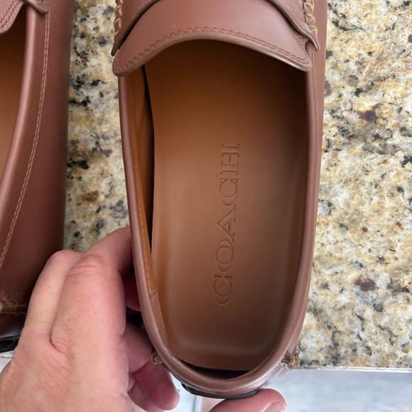 New With Box. Mens Brown Coach Loafers with Signature Coin Size 10 - Picture 9 of 10